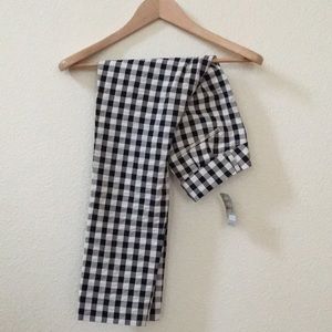 NWT Black & White Plaid Business Capris